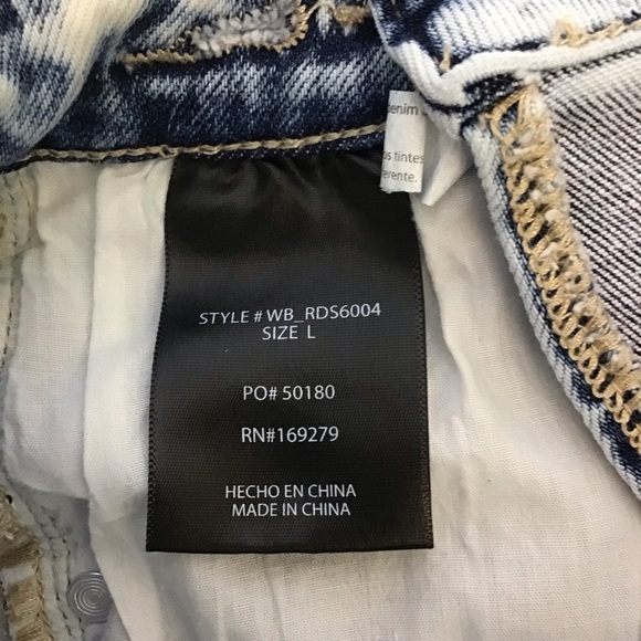 Risen Lg Denim High Rise Women’s Shorts Distressed Light Acid Wash Crossover - Picture 8 of 10